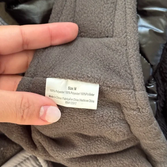 Gray and Black Dog Puffer Jackets - Picture 3 of 6